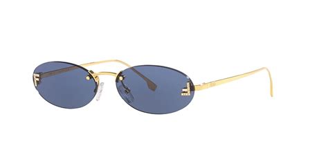 Fendi FE4075US 54 Blue & Gold Shiny Sunglasses .